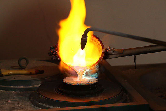 Figure 1: Bronze casting changes the shape of the metal.
